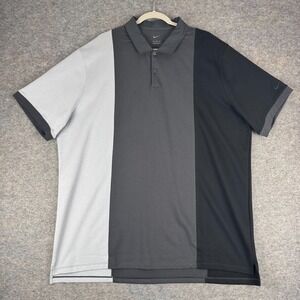 Nike Victory Golf Polo Shirt Colorblock Cotton Gray Mens 2XL XXL